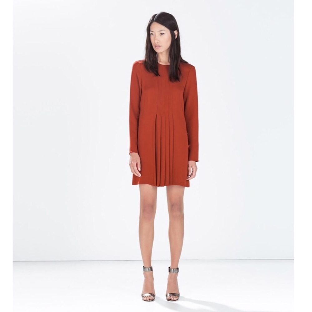 Zara pleated mini dress